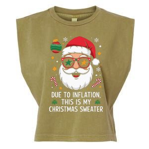 Due To Inflation Christmas Sweater Garment-Dyed Women's Muscle Tee