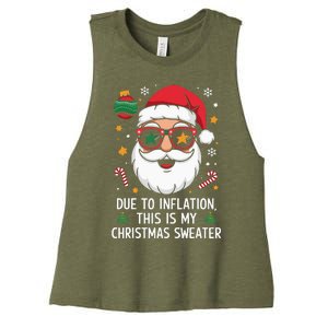 Due To Inflation Christmas Sweater Women's Racerback Cropped Tank