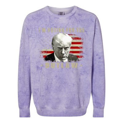 Donald Trump IM Voting For The Outlaw 2024 President Colorblast Crewneck Sweatshirt