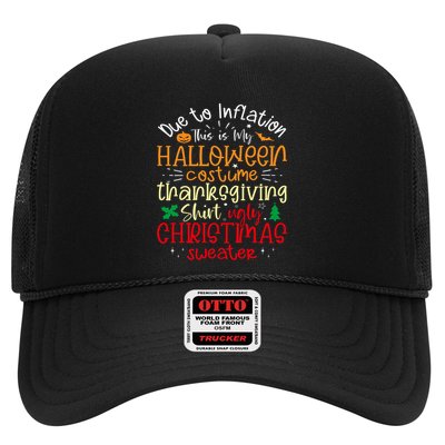 Due To Inflation This Is My Funny Halloween Costume Funny Trucker Hat