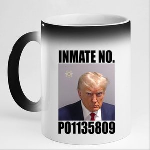 Donald Trump Inmate Number Mugshot 11oz Black Color Changing Mug