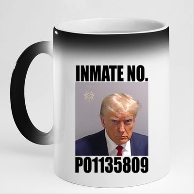 Donald Trump Inmate Number Mugshot 11oz Black Color Changing Mug