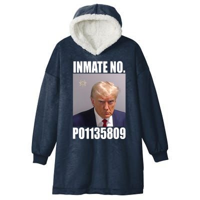 Donald Trump Inmate Number Mugshot Hooded Wearable Blanket