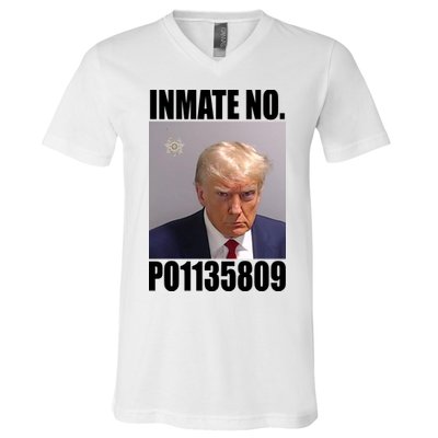 Donald Trump Inmate Number Mugshot V-Neck T-Shirt