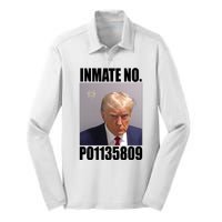 Donald Trump Inmate Number Mugshot Silk Touch Performance Long Sleeve Polo