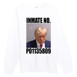 Donald Trump Inmate Number Mugshot Premium Crewneck Sweatshirt