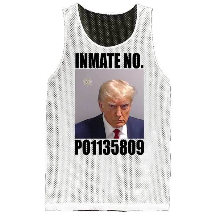 Donald Trump Inmate Number Mugshot Mesh Reversible Basketball Jersey Tank