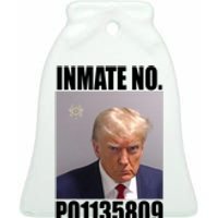 Donald Trump Inmate Number Mugshot Ceramic Bell Ornament