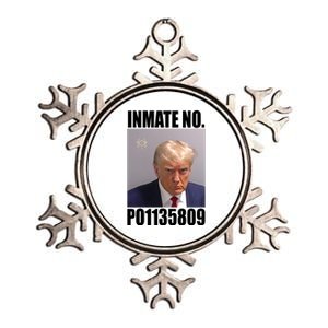 Donald Trump Inmate Number Mugshot Metallic Star Ornament