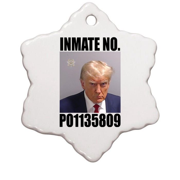 Donald Trump Inmate Number Mugshot Ceramic Star Ornament