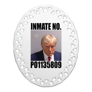 Donald Trump Inmate Number Mugshot Ceramic Oval Ornament