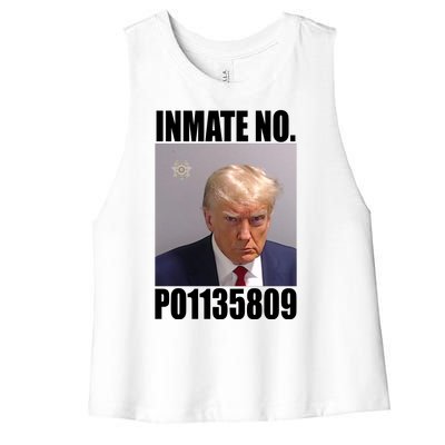 Donald Trump Inmate Number Mugshot Women's Racerback Cropped Tank