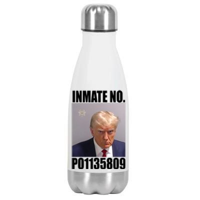 Donald Trump Inmate Number Mugshot Stainless Steel Insulated Water Bottle