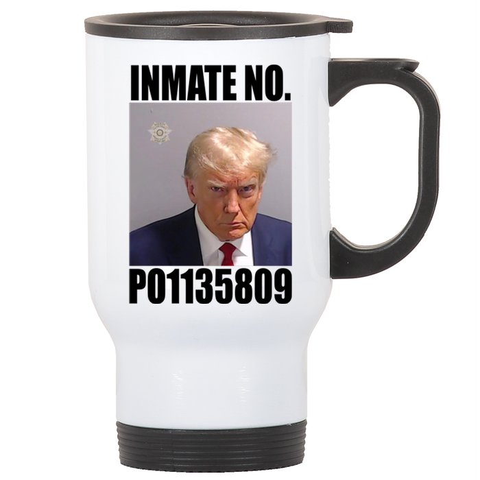 Donald Trump Inmate Number Mugshot Stainless Steel Travel Mug