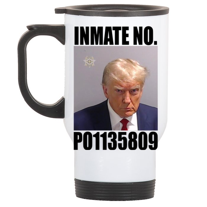 Donald Trump Inmate Number Mugshot Stainless Steel Travel Mug