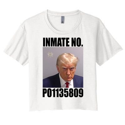 Donald Trump Inmate Number Mugshot Women's Crop Top Tee