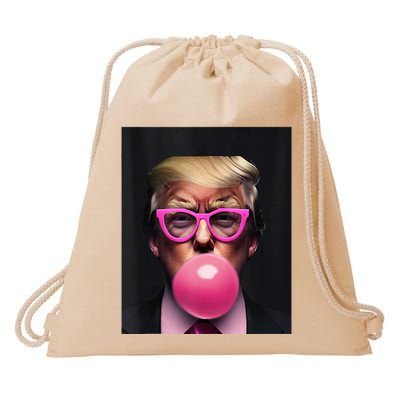 Donald Trump In Pink Blowing Bubble Gum Pro Trump 2024 Drawstring Bag