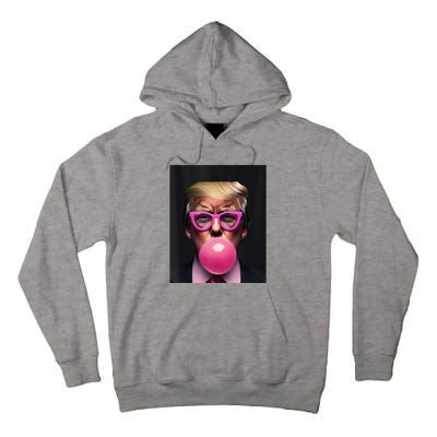 Donald Trump In Pink Blowing Bubble Gum Pro Trump 2024 Tall Hoodie