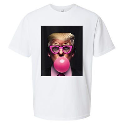 Donald Trump In Pink Blowing Bubble Gum Pro Trump 2024 Sueded Cloud Jersey T-Shirt