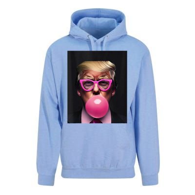 Donald Trump In Pink Blowing Bubble Gum Pro Trump 2024 Unisex Surf Hoodie