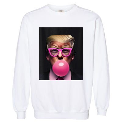 Donald Trump In Pink Blowing Bubble Gum Pro Trump 2024 Garment-Dyed Sweatshirt