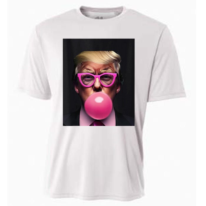 Donald Trump In Pink Blowing Bubble Gum Pro Trump 2024 Cooling Performance Crew T-Shirt