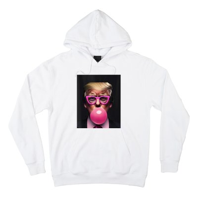 Donald Trump In Pink Blowing Bubble Gum Pro Trump 2024 Hoodie