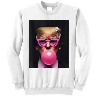 Donald Trump In Pink Blowing Bubble Gum Pro Trump 2024 Sweatshirt