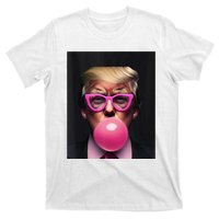 Donald Trump In Pink Blowing Bubble Gum Pro Trump 2024 T-Shirt