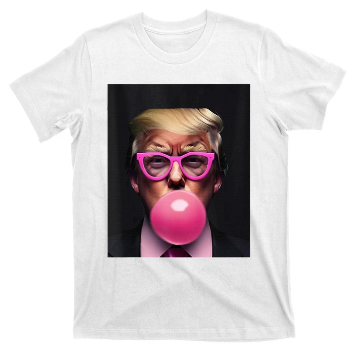 Donald Trump In Pink Blowing Bubble Gum Pro Trump 2024 T-Shirt