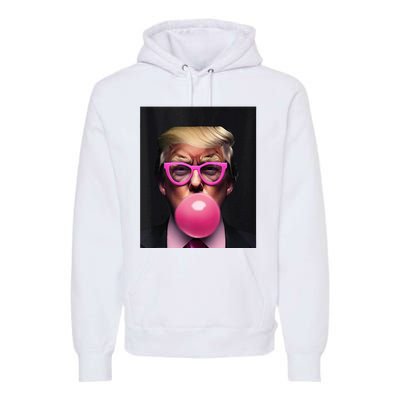 Donald Trump In Pink Blowing Bubble Gum Pro Trump 2024 Premium Hoodie