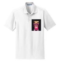 Donald Trump In Pink Blowing Bubble Gum Pro Trump 2024 Dry Zone Grid Polo