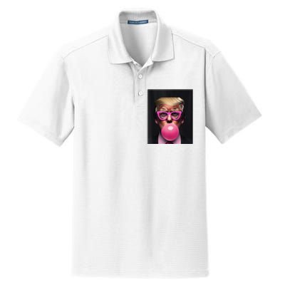 Donald Trump In Pink Blowing Bubble Gum Pro Trump 2024 Dry Zone Grid Polo