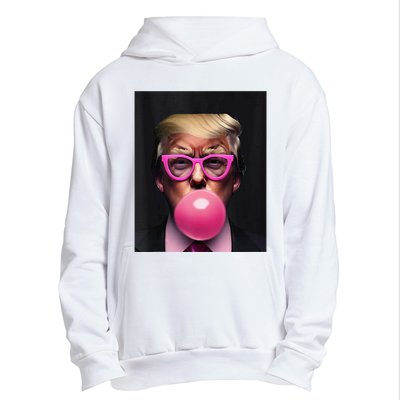 Donald Trump In Pink Blowing Bubble Gum Pro Trump 2024 Urban Pullover Hoodie