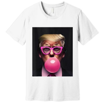 Donald Trump In Pink Blowing Bubble Gum Pro Trump 2024 Premium T-Shirt