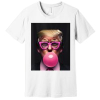 Donald Trump In Pink Blowing Bubble Gum Pro Trump 2024 Premium T-Shirt