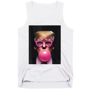 Donald Trump In Pink Blowing Bubble Gum Pro Trump 2024 Tank Top