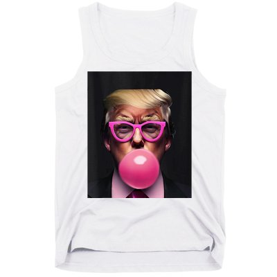 Donald Trump In Pink Blowing Bubble Gum Pro Trump 2024 Tank Top