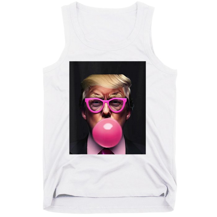 Donald Trump In Pink Blowing Bubble Gum Pro Trump 2024 Tank Top