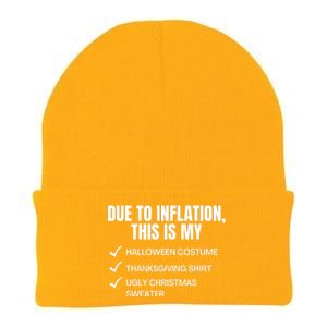 Due To Inflation This Is My Halloween Thanksgiving Christmas Costume Knit Cap Winter Beanie