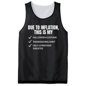 Due To Inflation This Is My Halloween Thanksgiving Christmas Costume Mesh Reversible Basketball Jersey Tank