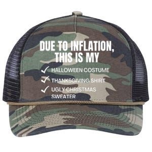 Due To Inflation This Is My Halloween Thanksgiving Christmas Costume Retro Rope Trucker Hat Cap