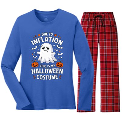 Due To Inflation This Is My Halloween Costume Women's Long Sleeve Flannel Pajama Set 