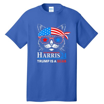 Donald Trump Is A Scab Vote Harris Valz Cat Lady Tall T-Shirt