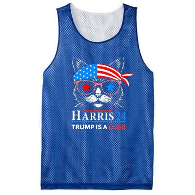 Donald Trump Is A Scab Vote Harris Valz Cat Lady Mesh Reversible Basketball Jersey Tank