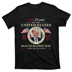 Donald Trump Inauguration Day 2025 47th President Usa Flag Pro Trump T-Shirt