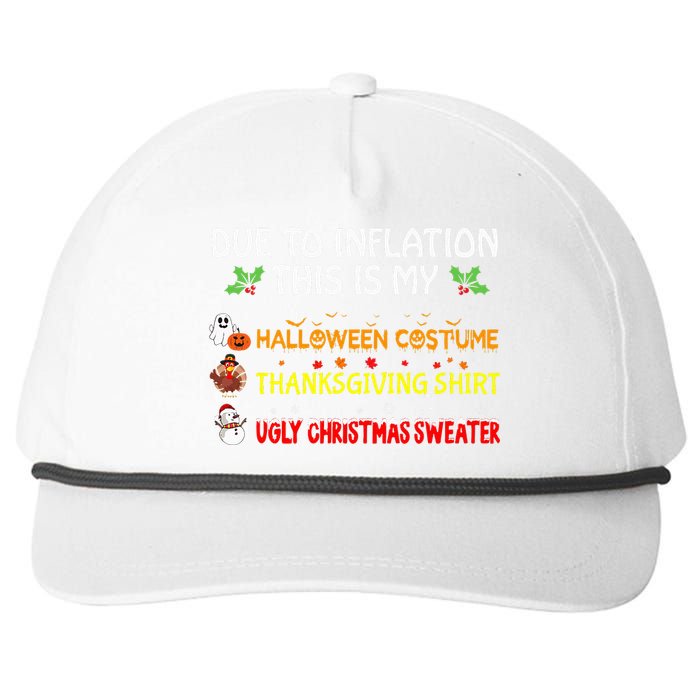 Due To Inflation This Is My Halloween Thanksgiving Christmas Snapback Five-Panel Rope Hat