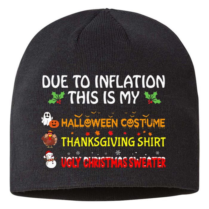 Due To Inflation This Is My Halloween Thanksgiving Christmas Sustainable Beanie