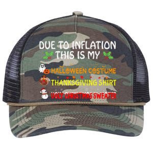 Due To Inflation This Is My Halloween Thanksgiving Christmas Retro Rope Trucker Hat Cap