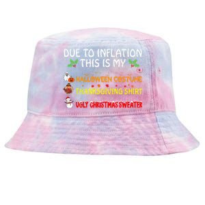 Due To Inflation This Is My Halloween Thanksgiving Christmas Tie-Dyed Bucket Hat